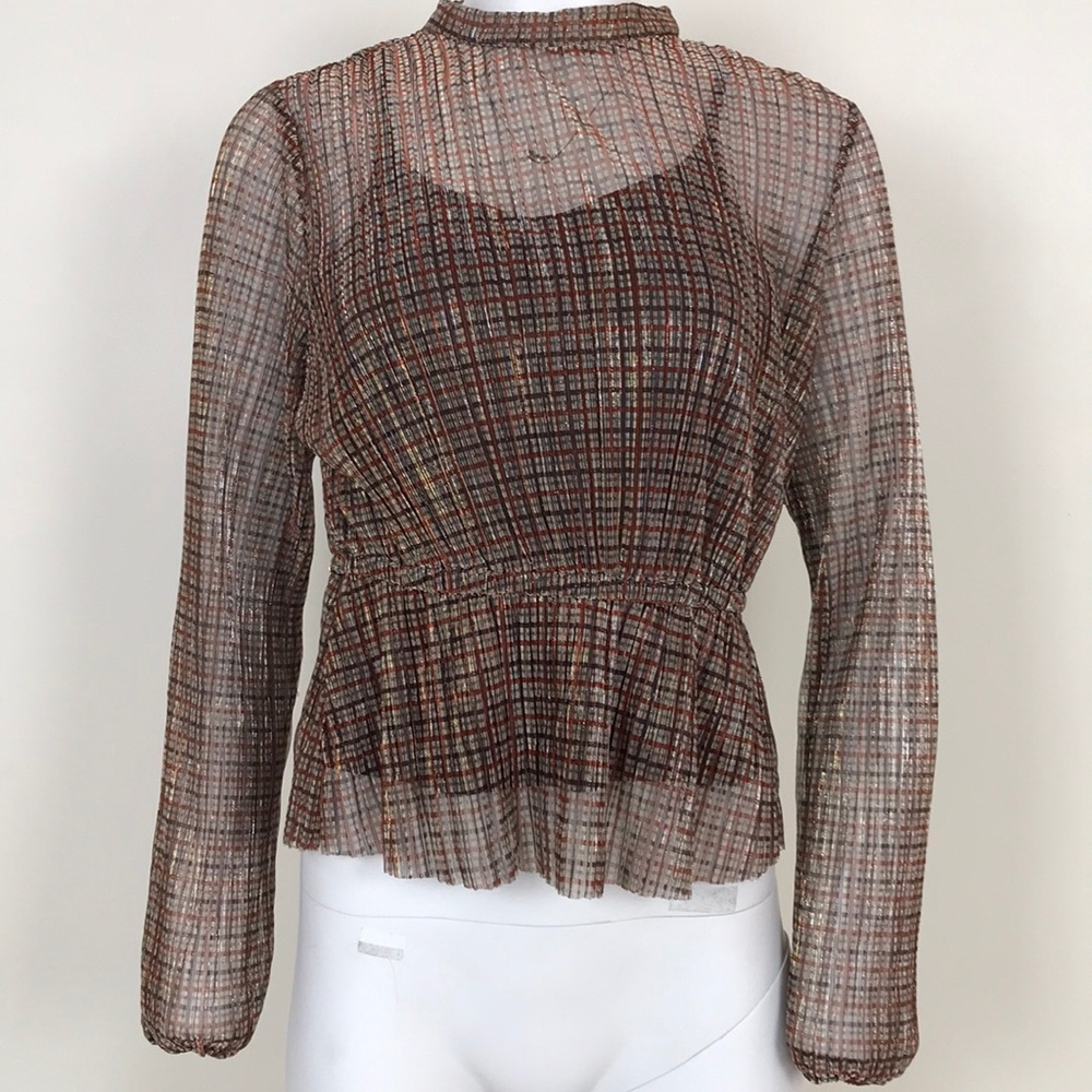 Red/Gold Metallic Sheer Layering w/ Attached Cami